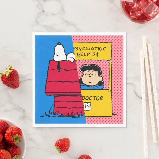 Peanuts | Snoopy & Lucy half & half Servet (Insitu)