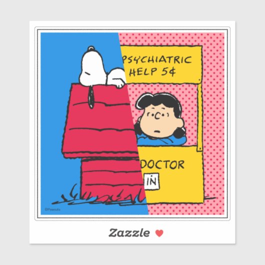 Peanuts | Snoopy & Lucy half & half Sticker (Vel)
