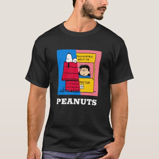 Peanuts | Snoopy & Lucy half & half T-shirt (Voorkant)