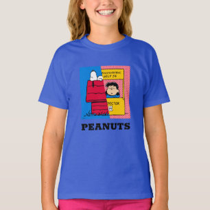 Peanuts Snoopy & Lucy half & half T-shirt