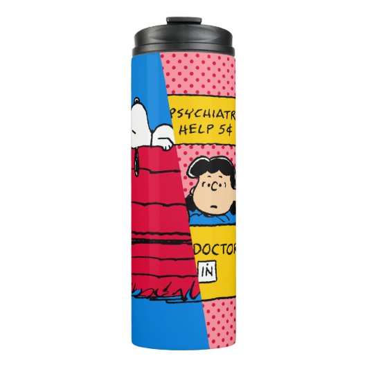 Peanuts | Snoopy & Lucy half & half Thermosbeker (Voorkant)
