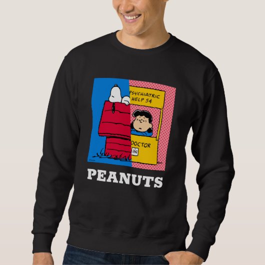 Peanuts | Snoopy & Lucy half & half Trui (Voorkant)