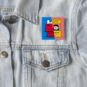 Peanuts | Snoopy & Lucy half & half Vierkante Button 5,1 Cm (In situ)
