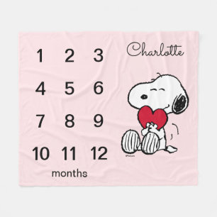 Peanuts Snoopy Maandelijkse mijlpaal baby fleece Deken