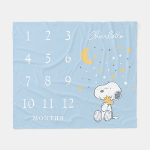 Peanuts Snoopy Maandelijkse mijlpaal baby Fleece Deken