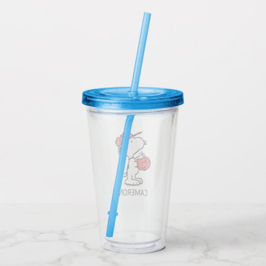 Peanuts | Snoopy Making the Catch Acryl Drinkbeker (Achterkant)