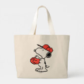 Peanuts | Snoopy Making the Catch Grote Tote Bag (Achterkant)