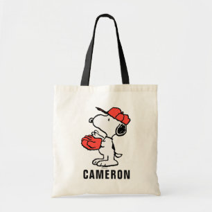 Peanuts   Snoopy Making the Catch Tote Bag