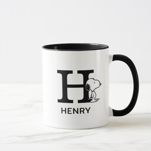 Peanuts | Snoopy Naam & Monogram H Mok (Rechts)