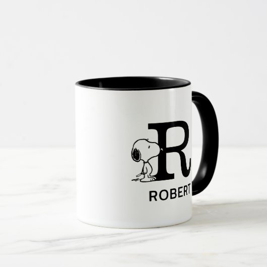 Peanuts | Snoopy Naam & Monogram R Mok (Voorkant rechts)