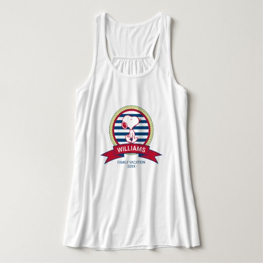Peanuts | Snoopy nautische badge Tanktop (Design voorkant)