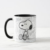 PEANUTS | Snoopy on Black White Comics Mok (Links)