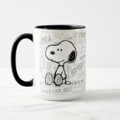 PEANUTS | Snoopy on Black White Comics Mok (Links)