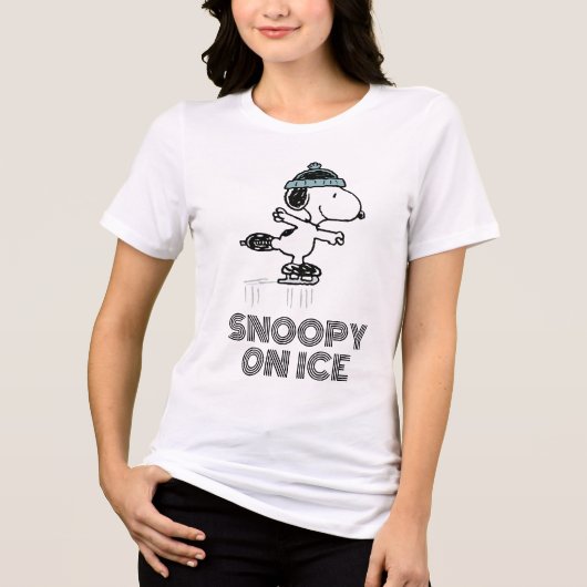 Peanuts | Snoopy op ijs Tri-Blend Shirt (Voorkant)