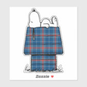 Peanuts | Snoopy Plaid Flanel Hondenhok Sticker (Vel)