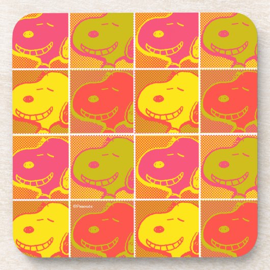 Peanuts | Snoopy Pop Art Pattern Bier Onderzetter (Voorkant)