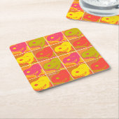 Peanuts | Snoopy Pop Art Pattern Vierkante Kartonnen Onderzetter (Schuin)