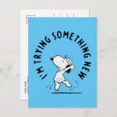 Peanuts | Snoopy probeert iets nieuws Briefkaart (Voorkant / Achterkant)