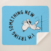 Peanuts | Snoopy probeert iets nieuws Sherpa Deken (Voorkant (horizontaal))