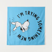 Peanuts | Snoopy probeert iets nieuws Wandkleed (Voorkant (horizontaal))