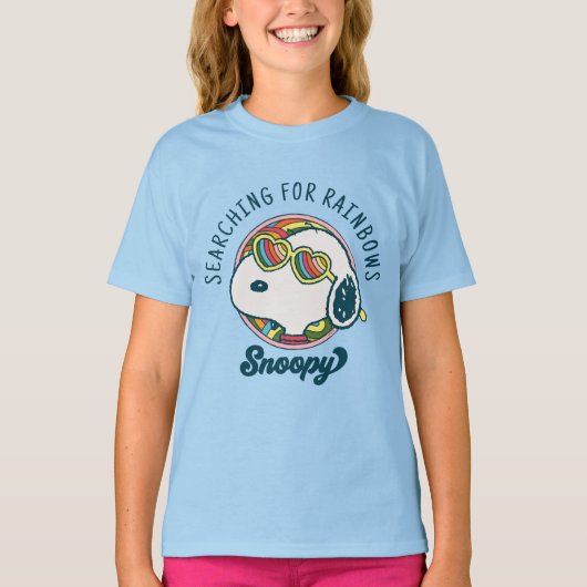 Peanuts | Snoopy Rainbow Heart Zonnebril T-shirt (Voorkant)