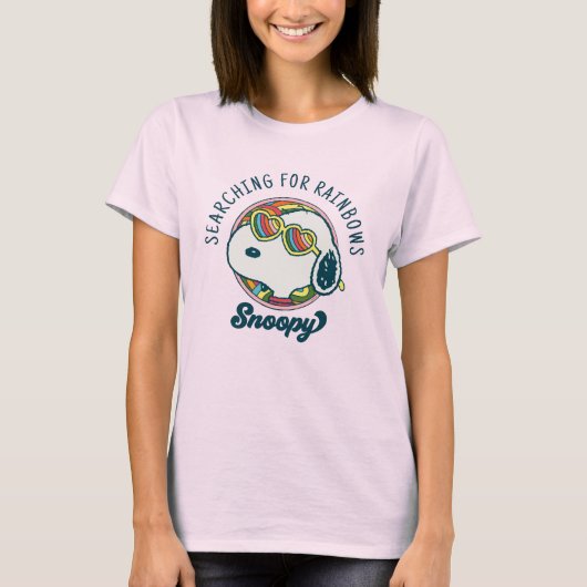 Peanuts | Snoopy Rainbow Heart Zonnebril T-shirt (Voorkant)