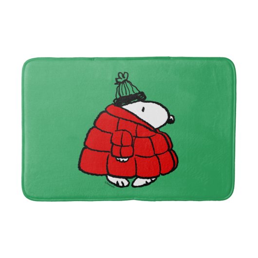 Peanuts | Snoopy Red Puffer Jacket Badmat (Voorkant)