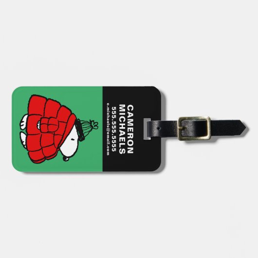 Peanuts | Snoopy Red Puffer Jacket Bagagelabel (Voorkant horizontaal)