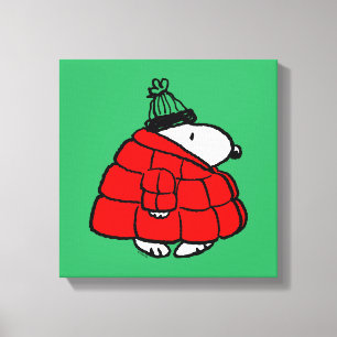 Peanuts Snoopy Red Puffer Jacket Canvas Afdruk