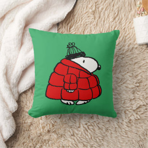 Peanuts Snoopy Red Puffer Jacket Kussen