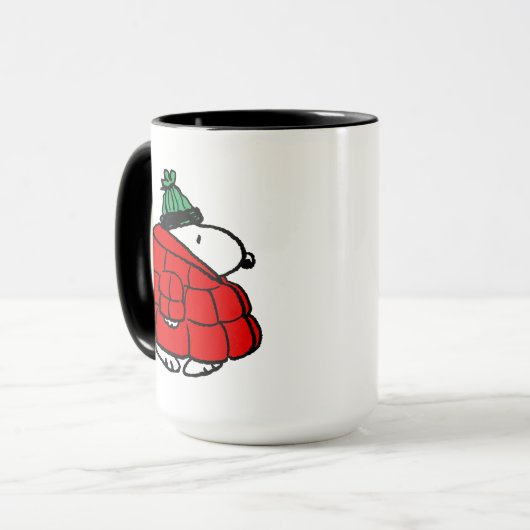 Peanuts | Snoopy Red Puffer Jacket Mok (Voorkant links)