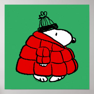 Peanuts   Snoopy Red Puffer Jacket Poster