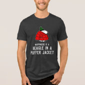 Peanuts | Snoopy Red Puffer Jacket Tri-Blend Shirt (Voorkant)
