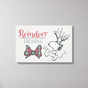 Peanuts Snoopy Rendier Canvas Afdruk