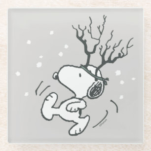 Peanuts Snoopy Rendier Glazen Onderzetter