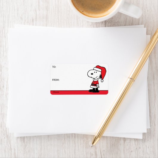 Peanuts | Snoopy Santa Claus Cadeau Label (Insitu)