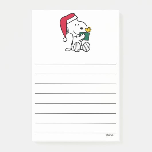 Peanuts | Snoopy Santa & Woodstock Gift Post-it® Notes (Voorkant)