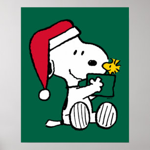 Peanuts   Snoopy Santa & Woodstock Gift Poster