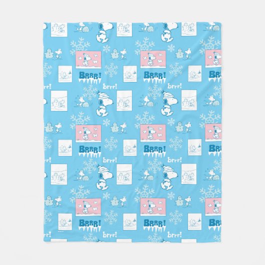 Peanuts | Snoopy Sneeuwdagpatroon Fleece Deken (Voorkant)