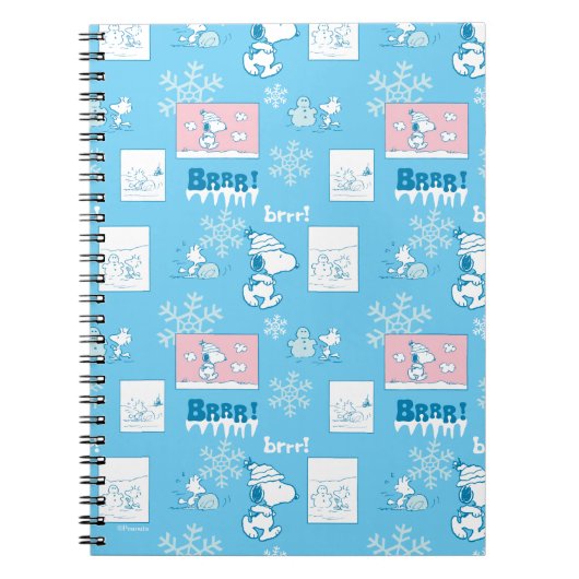Peanuts | Snoopy Sneeuwdagpatroon Notitieboek (Voorkant)