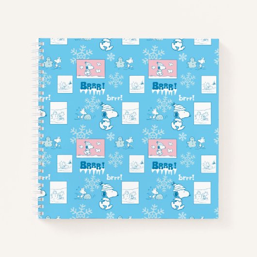 Peanuts | Snoopy Sneeuwdagpatroon Notitieboek (Voorkant)