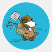 Peanuts | Snoopy Snow Warrior Ronde Sticker (Voorkant)