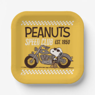 Peanuts   Snoopy Speed Club Papieren Bordje