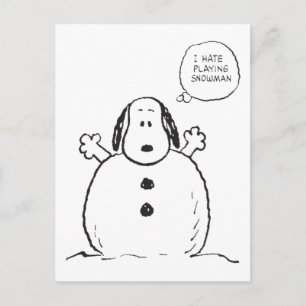 Peanuts   Snoopy Spelen Sneeuwman Briefkaart