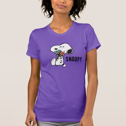 Peanuts | Snoopy Stop & Ruik de bloemen T-shirt (Voorkant)