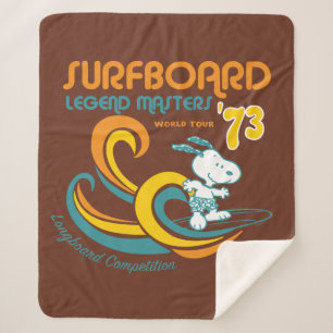 Peanuts Snoopy Surfboard wedstrijd Sherpa Deken