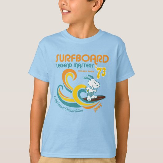 Peanuts | Snoopy Surfboard wedstrijd T-shirt (Voorkant)