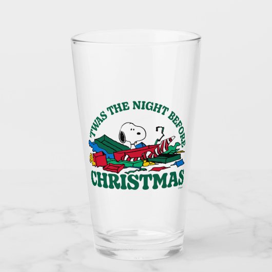 Peanuts | Snoopy 'Twas de nacht voor Kerstmis Glas (Voorkant)