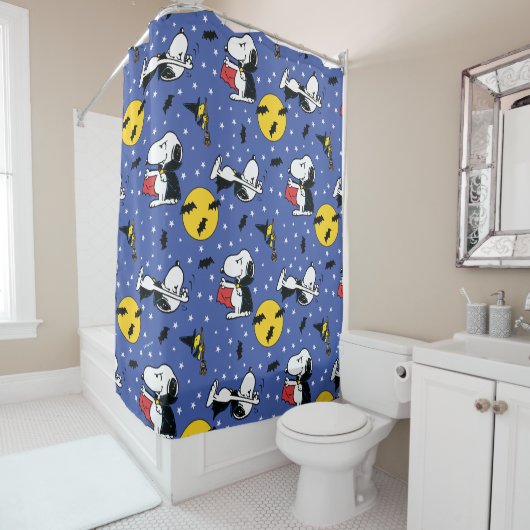 Peanuts | Snoopy Vampire Pattern Douchegordijn (In situ)