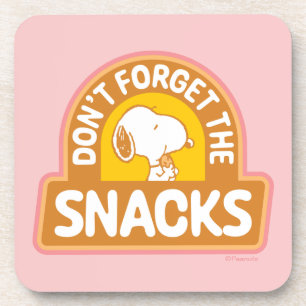 Peanuts Snoopy Vergeet de Snacks niet Bier Onderzetter